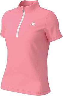 Sportif Women's Short Sleeve Half Zip Shirt, Sweat Absorbent, Quick Drying, Stretch, One-Point Training, UV Protection (UPF 15)