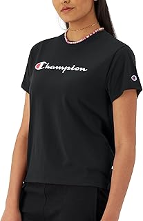 Champion Women'S Tshirt, Classic Short Sleeve Tshirt Lightweight Tee For Women, Script Logo Plus Size Available