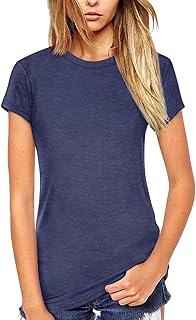 Women T Shirt Short/Long Sleeve Crew Neck Tee Tops Blouse