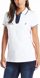 Women's Toggle Accent Short Sleeve Soft Stretch Cotton Polo Shirt