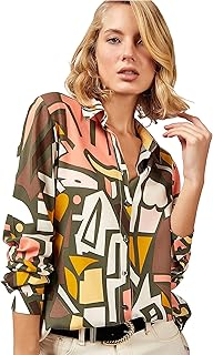 Blouses for Women Fashion, Casual Long Sleeve Button Down Shirts Tops, XS-3XL