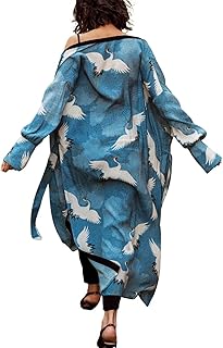 Eddoyee Casual Button Down Kimono Cardigans for Women Flowy Irregular Hem Kimono Swimsuit Cover Ups Beach Shirt Dress