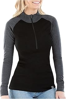 Womens Base Layer 100% Merino Wool Midweight 250g Half Zip Sweater for Women