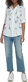 Women's Paris Motif Logo Fashion Blouse