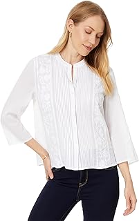 Women's Floral Pintuck Gauze Shirt