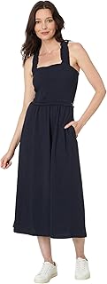Women's Solid Smocked Midi Dress
