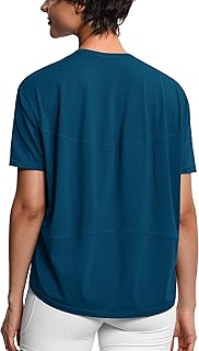 Women's Short Sleeve Workout T-Shirts Back Loose Fit Running Yoga Tee Tops