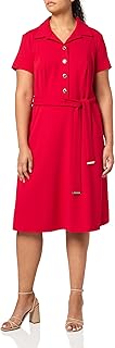 Women's Scuba Midi Tie Waist Dress