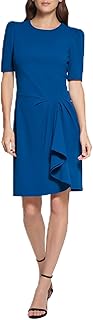 Women's Scuba Crepe Short Sleeve Sheath Dress
