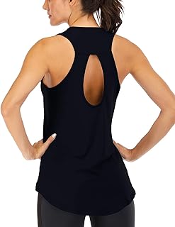 ICTIVE Yoga Tops for Women Loose fit Workout Tank Tops for Women Backless Sleeveless Keyhole Open Back Muscle Tank