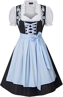Women German Oktoberfest Costumes 3 Pcs Bavarian Dirndl Dresses