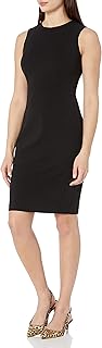 Women's Scuba Crepe Sleeveless Princess Seam Sheath Dress