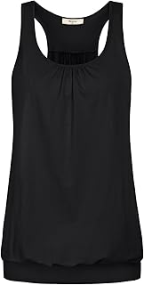 Womens Sleeveless Round Neck Loose Fit Racerback Yoga Tank Top