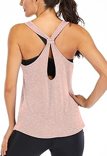 Women's Workout Tops Fitness Sports Racerback Tank Tops Backless Yoga Tops Open Back Running Tops Muscle Tank Tops