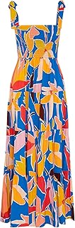 Women's Summer Boho Spaghetti Strap Square Neck Ruffle Casual Flowy Long Dress Beach Swing Party Maxi Dress