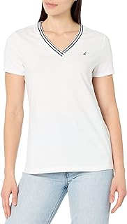 Women's Solid V-Neck Short Sleeve T-Shirt