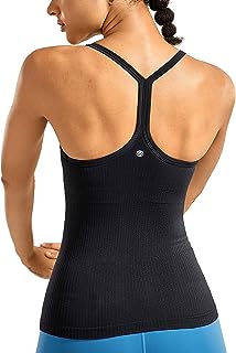 Seamless Workout Tank Tops for Women Racerback Athletic Camisole Sports Shirts with Built in Bra