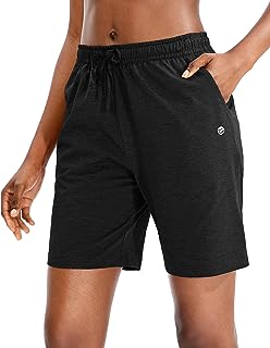 Women's Bermuda Shorts Jersey Shorts with Deep Pockets 7" Long Shorts for Women Lounge Walking Athletic
