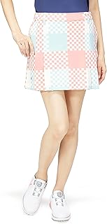Le Coq Sportif Golf Women's Golf Skirt, Culotte, Pleated, Stretch, Checkered Pattern