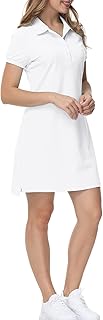 Women's Golf Tennis Dress Sports Polo Dress Short Sleeve Quick Dry Casual Workwear Button