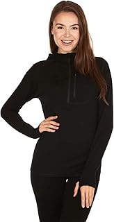 Women's Micro Weight 1/4 Zip Sun Hoodie 84% Merino Wool