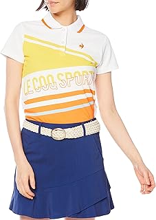 Coq Sportif Golf QGWTJA10 Women's Short Sleeve Shirt, Sweat Absorbent, Quick Drying, UPF15, Sunscreen, Cool