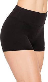 Women Workout Yoga Shorts - Premium Buttery Soft Stretch Cheerleader Running Dance Volleyball Short Pants with Stripes