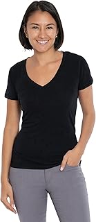 Woolly Clothing Women's Merino Wool V-Neck Tee Shirt - Ultralight - Wicking Breathable Anti-Odor