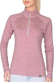 Women’s Half Zip Base Layer Top 400g Heavyweight Merino Wool Sweater