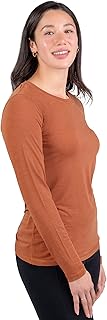 Women's Merino Wool Long Sleeve Shirt - Ultralight & Super Soft - Wicking Breathable Anti-Odor