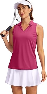 Women's Sleeveless Golf Shirt V-Neck Tennis Tank Tops Collared Golf Polo Shirts for Women