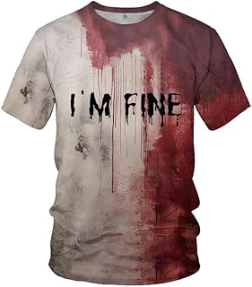 I'm Fine Bloody Shirt for Men and Women - Halloween Horror Clothing Adults Soft T-Shirt, Problem Solved Tee