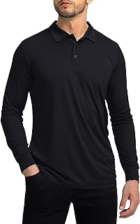 Men's Polo Shirt Long Sleeve Golf Shirts Lightweight UPF 50+ Sun Protection Cool Shirts for Men Work Fishing Outdoor