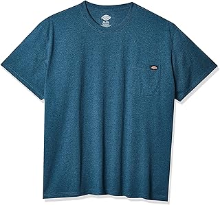 Men's Tall Short Sleeve Heavyweight Heathered Crew Neck Tee Big