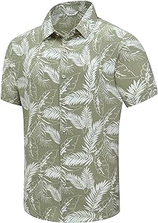 Mens Hawaiian Shirt, Short Sleeves Button Down Beach Clothing, Unisex Summer Flamingos Casual Aloha Floral Shirts