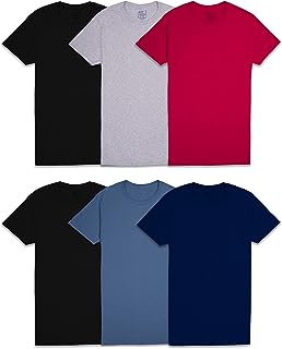 Men's Stay Tucked Crew T-Shirt, Classic Fit - Assorted Colors - 6 Pack, Medium