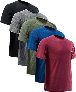 Workout Shirts for Men Short Sleeve Quick Dry Athletic Gym Active T Shirt Moisture Wicking