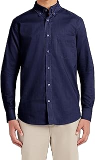 Nautica Young Men's School Uniform Long Sleeve Performance Oxford Button-Down Shirt