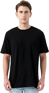 100% Merino Wool T-Shirt for Men Short Sleeve Odor Resistance Lightweight Base Layer for Travel Hiking