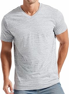 Men's V Neck T Shirts - Casual Stylish Fitted Elasticity Tees for Men