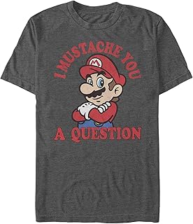 Men's Super Mario I Mustache You a Question Poster T-Shirt