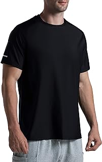 Men's Cooling Ice Silk Running Shirts Quick Dry Short Sleeve Athletic Gym T-Shirts UPF 50+ Outdoor Workout Tshirts