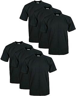 Men's 6-Pack Heavyweight Cotton Short Sleeve Crew Neck T-Shirt