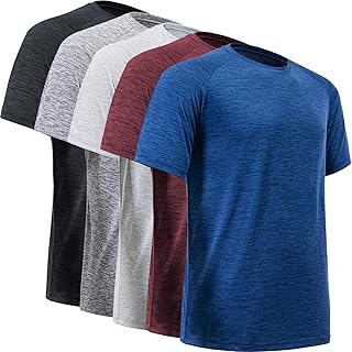 Workout Shirts for Men, Moisture Wicking Quick Dry Active Athletic Men's Gym Performance T Shirts
