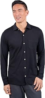 Woolly Clothing Men's Merino Wool Long Sleeve Button Up - Wicking Breathable Anti-Odor