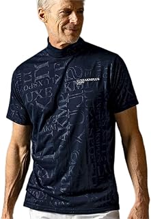 Luxe K Plus Men's Golf Shirt, Golf Logo Pattern, Short Sleeve, Mock Neck T-Shirt