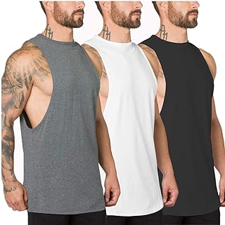 3 Pack Men's Muscle Cut Off Gym Workout Stringer Tank Tops Bodybuilding Fitness T-Shirts
