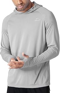 Men's UPF 50+ Sun Protection Hoodie Shirt Long Sleeve SPF Fishing Outdoor UV Shirt Hiking Lightweight
