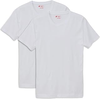 Men's Short Sleeve T-shirt, Round Neck, 2-Piece Set, 100% Cotton, Round Body, Tagless Specifications, 2P Japan Fit Crew Neck T-Shirt, Underwear