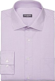 Men's Dress Shirt Regular Fit Flex Collar Check